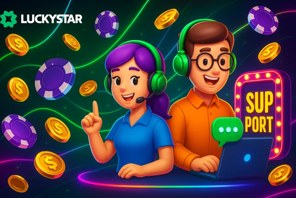 আপনার সমস্যাটি কোন ক্যাটেগরিতে পড়ে? এখনই Lucky Star Support-এ জানিয়ে সমাধান পান।